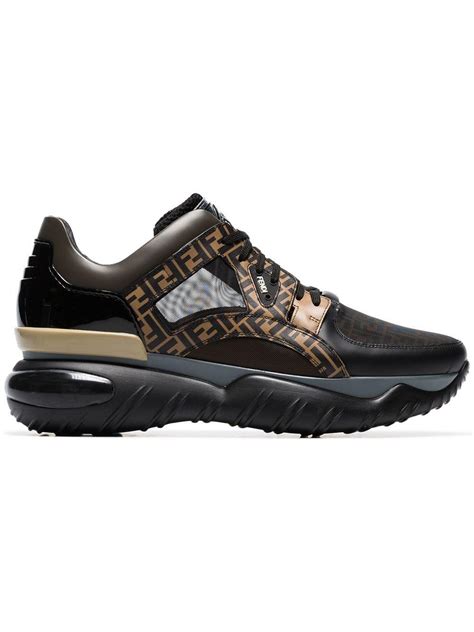 fendi fancy chunky logo print shoe in black